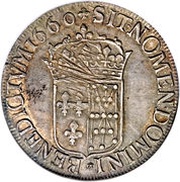 Ecu of Navarre with long wick - Louis XIV, France, 1652-1662 reverse image