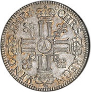 Ecu with 8 Ls - Louis XIV 1st type, France, 1690-1693 reverse image