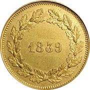 10 centimes Copper essai with the effigy of Louis XIII, France, 1839 reverse image