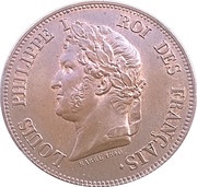 1 Décime - Louis Philippe I pattern of Barre with an modul of 1 decime obverse image
