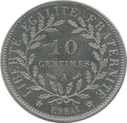 10 centimes Essai en maillechort de Dupré, fland rond reverse image