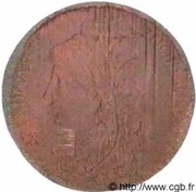 10 centimes Daniel-Dupuis Projet en bronze, flan très mince, France, 1896 reverse image