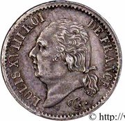 ¼ Franc - Louis XVIII obverse image