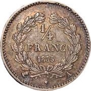 ¼ Franc - Louis-Philippe, France, 1831-1845 reverse image