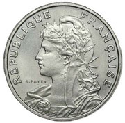 Essai de 25 centimes Patey champ lisse au revers obverse image