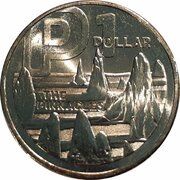 1 Dollar - Elizabeth II 6th Portrait - The Great Aussie Coin Hunt 3 - Letter P, Australia, 2022 reverse image