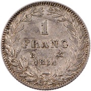 1 Franc - Louis-Philippe, France, 1831 reverse image