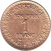 1 Franc Chambers of Commerce reverse image