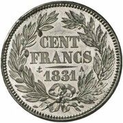 100 Francs - Louis Philippe Pattern, France, 1831 reverse image