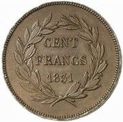 100 Francs - Louis Philippe Pattern reverse image