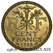 100 Francs pattren of Guilbert, France, 1929 reverse image