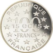 100 Francs / 15 ECUs Big Ben obverse image
