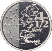 1½ Euros Map of Europe, France, 2003 reverse image