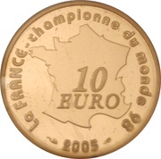 10 Euros FIFA World Cup, France, 2005 reverse image