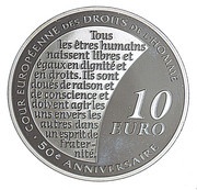 10 Euros Court of Human Rights, France, 2009 reverse image
