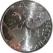 10 Euros Rhône-Alpes, 1st type obverse image
