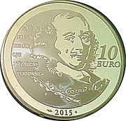 10 Euros - Chimène - "Pierre Corneille", France, 2015 reverse image