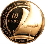 10 Euros The Belem, France, 2016 reverse image