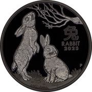 1 Dollar - Elizabeth II Posthumous; 6th Portrait - Year of the Rabbit, Australia, 2023 reverse image