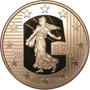 20 Euros Sower: Thank you franc. obverse image