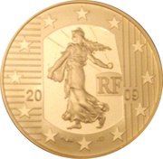 50 Euros Court of Human Rights ; gold obverse image