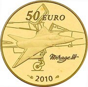 50 Euros Marcel Dassault, France, 2010 reverse image