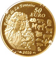 50 Euros Year of the Tiger, France, 2010 reverse image