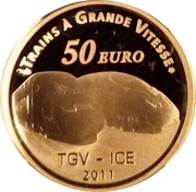 50 Euros Metz Railway Station ; gold, France, 2011 reverse image