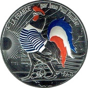 50 Euros Coloured La France par Jean-Paul Gaultier Coq Marinière, France, 2017 reverse image