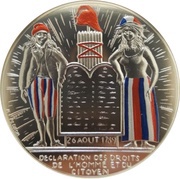 50 Euros - Coin of History Declaration of the Human Rights, France, 2019 reverse image