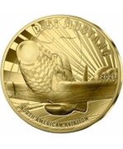 50 Euros North American P-51 Mustang, gold, France, 2021 reverse image