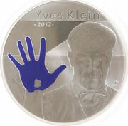 100 Euros Yves Klein, France, 2012 reverse image