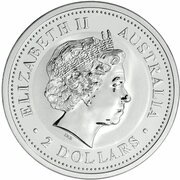 2 Dollars - Elizabeth II 4th Portrait - Year of the Goat - Silver Bullion Coin obverse image