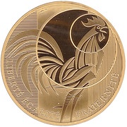 5000 Euros Rooster; 3rd type, France, 2016 reverse image