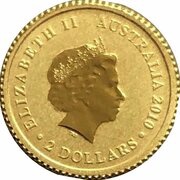 2 Dollars - Elizabeth II 4th Portrait - Mini Roo - Gold Bullion Coin obverse image