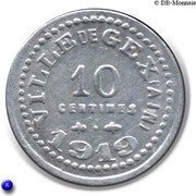 10 Centimes, France, 1919 reverse image