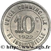 10 Centimes - Union commerciale et industrielle - La Clayette [71], France, 1922 reverse image