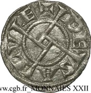 Denier with circled cross - Bernard II reverse image