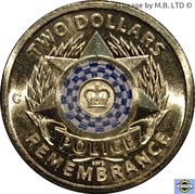 2 Dollars - Elizabeth II 4th Portrait - Remembrance Day - Police, Australia, 2019 reverse image