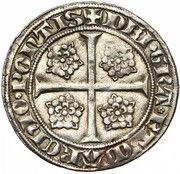 Groschen with Helmet - Robert, France, 1373-1374 reverse image