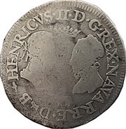 Teston - Henri II and Marguerite of Valois 4 Arms shield obverse image