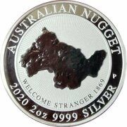2 Dollars - Elizabeth II 6th Portrait - Welcome Stranger Nugget, Australia, 2020 reverse image
