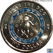 2 Dollars - Elizabeth II 6th Portrait - Wiggles 30 Years - Wags the Dog, Australia, 2021 reverse image