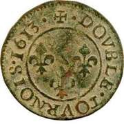 Double Tournois - Francis 1st type, France, 1613 reverse image