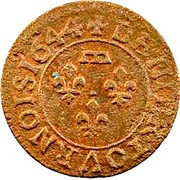 Denier Tournois - Gaston d'Orléans 6th type, France, 1644 reverse image