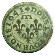 Double Tournois - Gaston d'Orléans 16th type, France, 1640-1643 reverse image