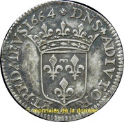 1⁄12 Ecu - Anna Mary Louise 3rd type, France, 1664 reverse image