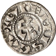 Denier - Geoffrey III, France, 1120-1160 reverse image