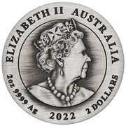 2 Dollars - Elizabeth II 6th Portrait - Chinese Myths and Legends - Silver Antique obverse image