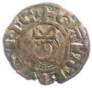 Denier - Louis VII and bishop Gautier Laon, France, 1153-1174 reverse image